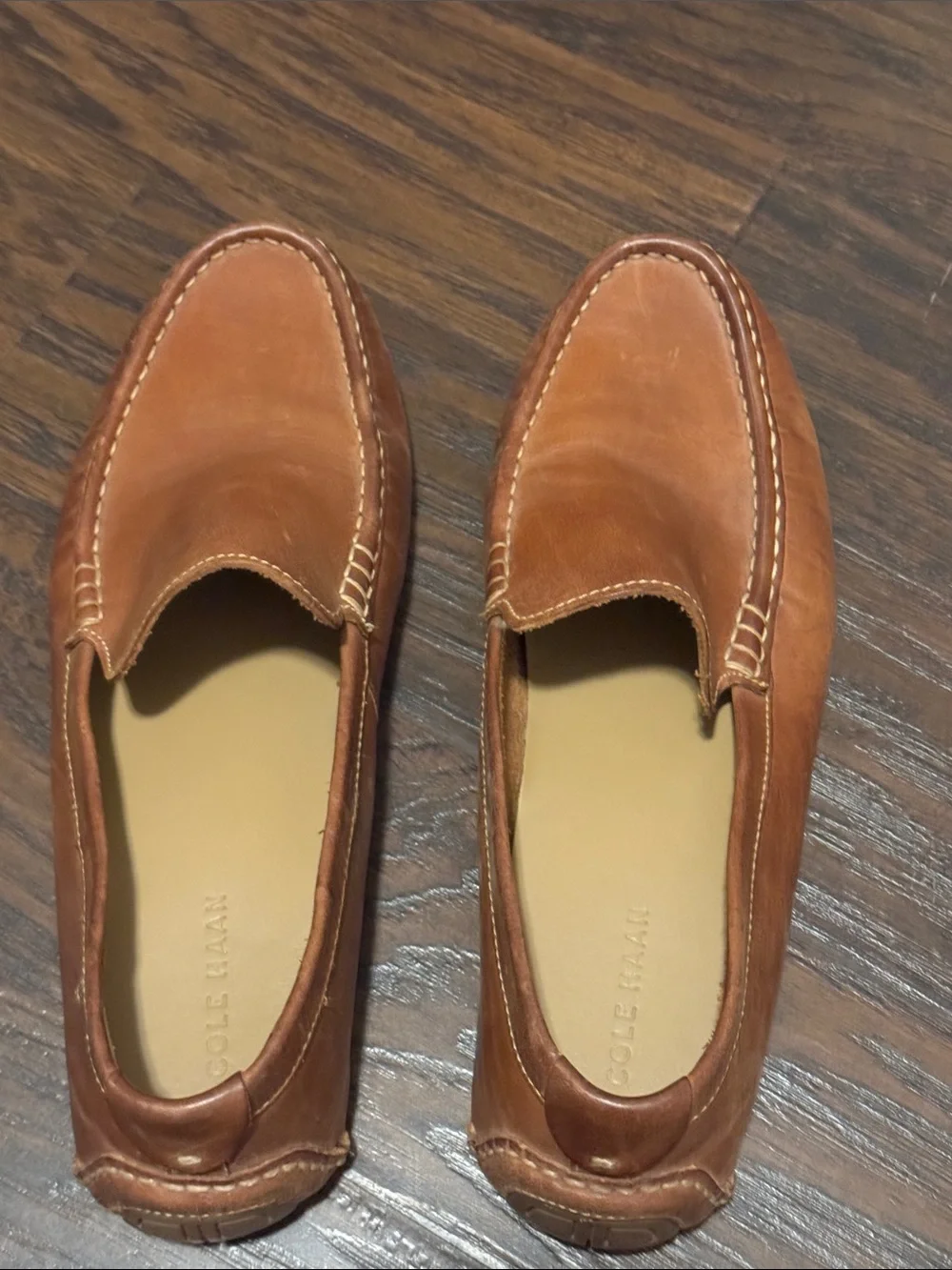 Cole Haan Men's Tan Leather Slip-On Loafers